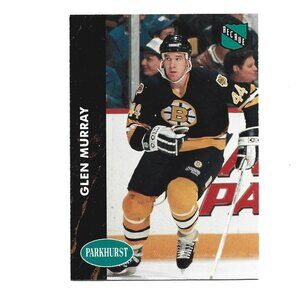 1992 French Parkhurst Glen Murray Boston Bruins Rookie Hockey Card [h75]